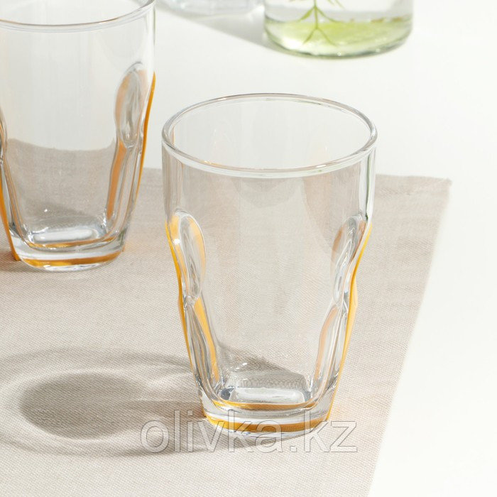 Набор стаканов стеклянный «Снэп», 260 мл, 3 шт, желтый пластиковый аксессуар - фото 2 - id-p113274728