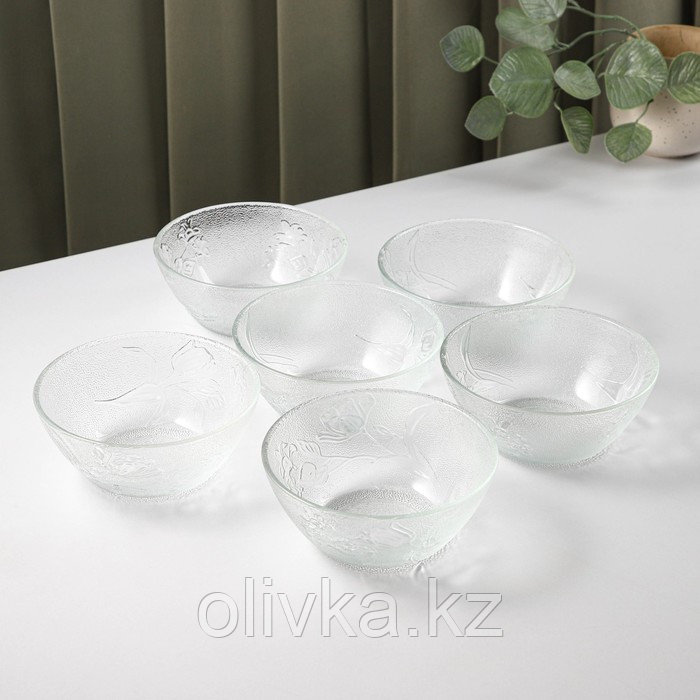 Набор стеклянных салатников на подставке «Вирго», 330 мл, d=12,5 см - фото 4 - id-p113268967