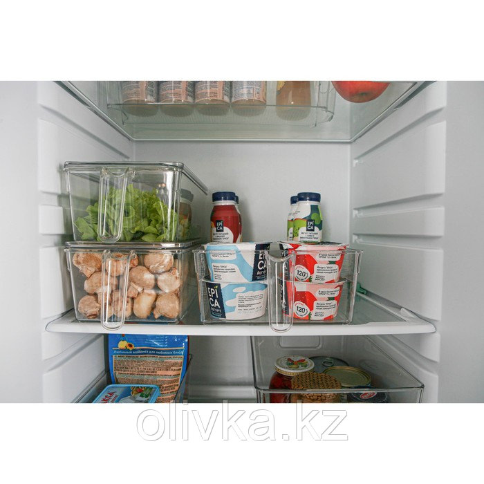 Контейнер для холодильника с крышкой и ручкой RICCO, 32×14,5×10 см, цвет прозрачный - фото 8 - id-p113263858
