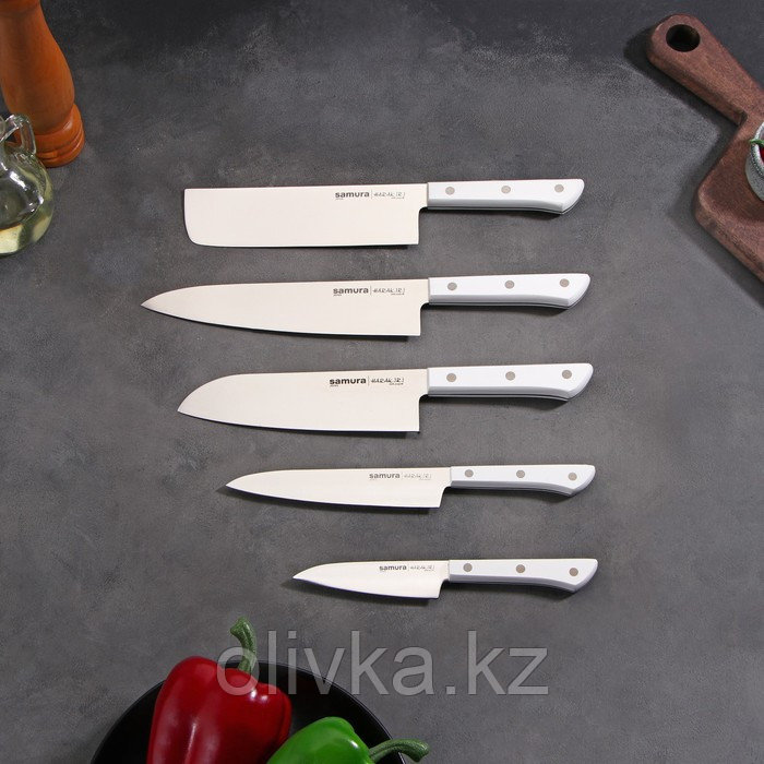 Набор ножей Samura HARAKIRI, 5 шт, белая рукоять - фото 4 - id-p113268053
