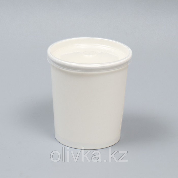 Супница белая, с пластиковой крышкой, 900 мл - фото 1 - id-p113267226