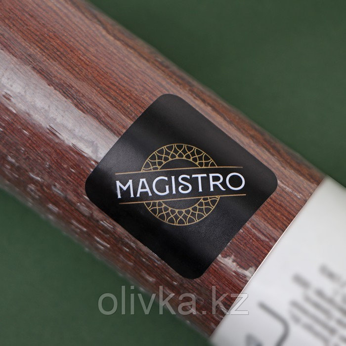 Скалка деревянная Magistro, 43×4 см, вращающаяся, с фигурными ручками, акация - фото 6 - id-p113267248