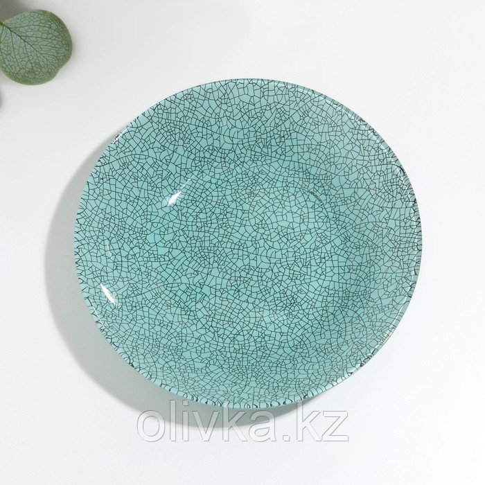 Тарелка глубокая Icy Turquoise, стеклянная, d=20 см, - фото 2 - id-p113273810