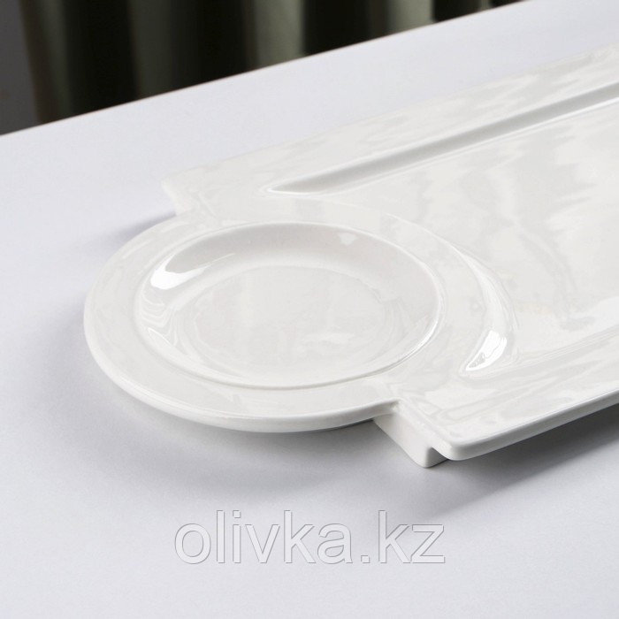 Блюдо керамическое с соусником «Классика», 38×18,5 см - фото 3 - id-p113267253