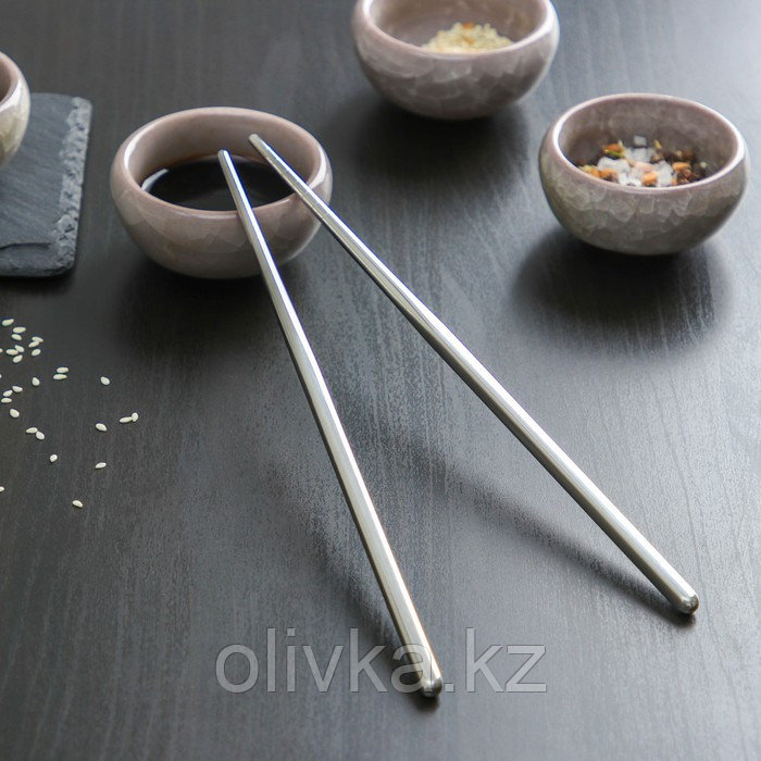 Палочки для суши Bacchette, длина 21 см, цвет серебряный - фото 1 - id-p113264731