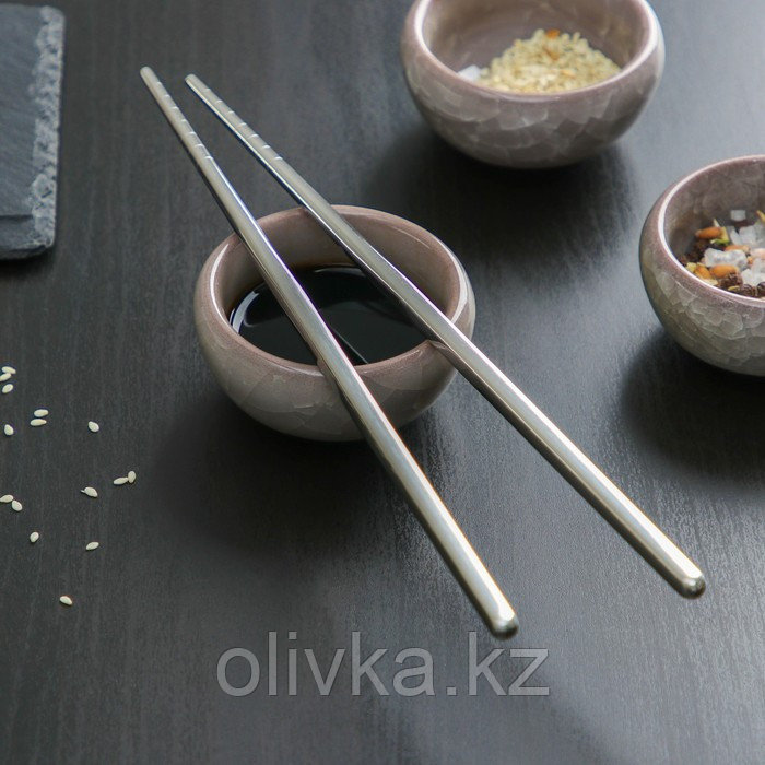 Палочки для суши Bacchette, длина 21 см, цвет серебряный - фото 2 - id-p113264731