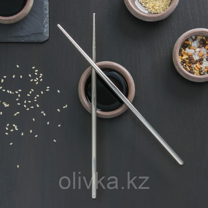 Палочки для суши Bacchette, длина 21 см, цвет серебряный - фото 3 - id-p113264731