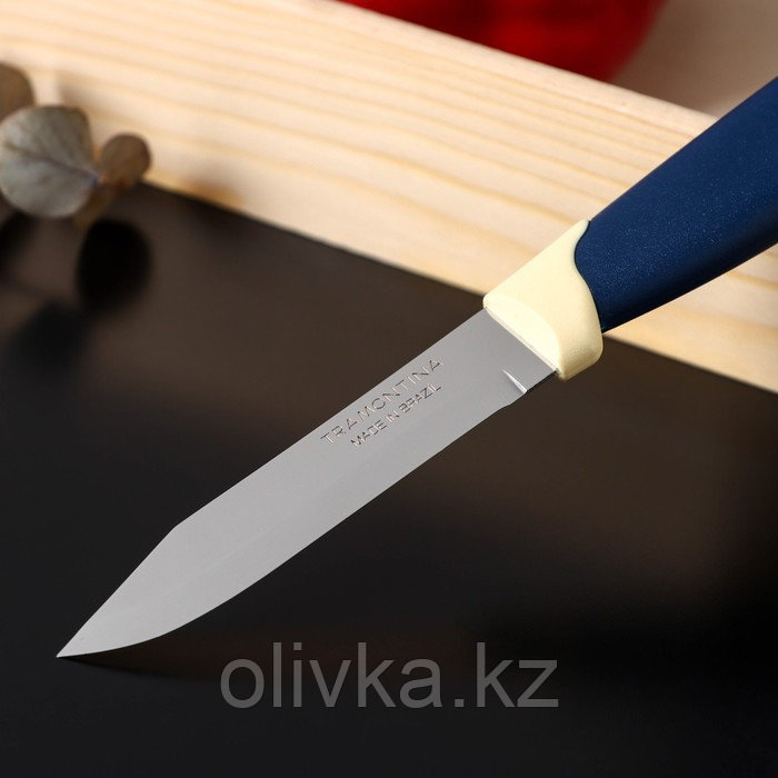 Нож кухонный Tramontina Multicolor, для овощей, лезвие 7,5 см, цвет синий - фото 2 - id-p113269023
