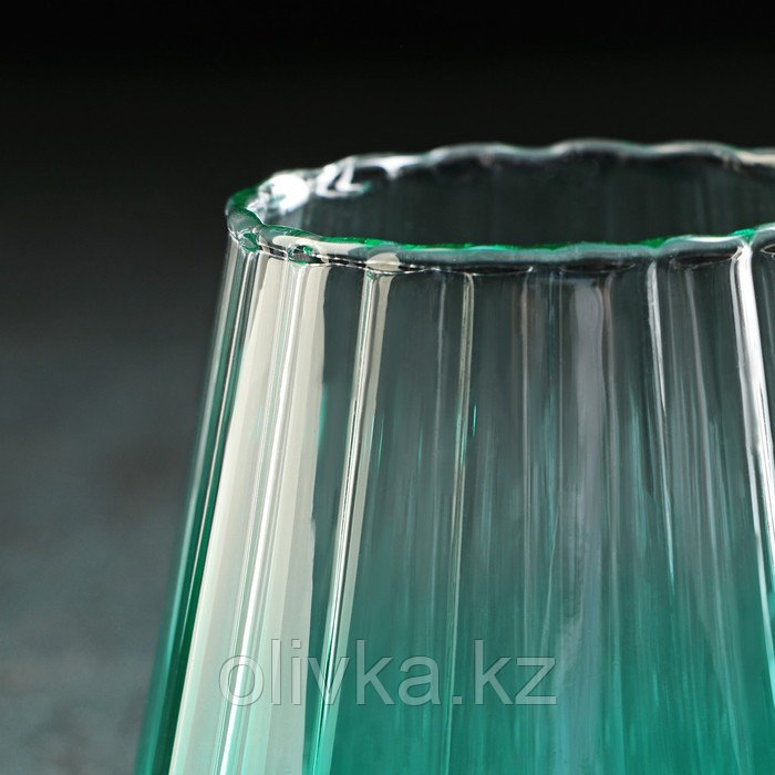 Набор для напитков из стекла Magistro «Градиент», 5 предметов: кувшин 1,8 л, 4 кружки 300 мл, цвет бирюзовый - фото 6 - id-p113269026