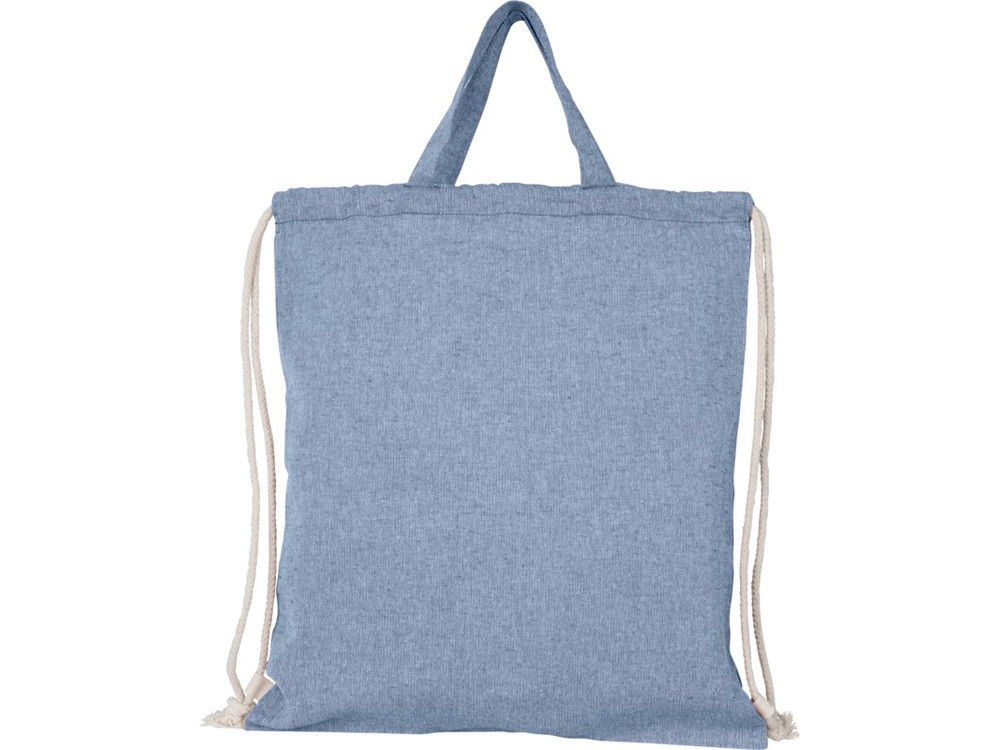 Рюкзак со шнурком Pheebs из 150 г/м2 переработанного хлопка, синий меланж - фото 2 - id-p113280823