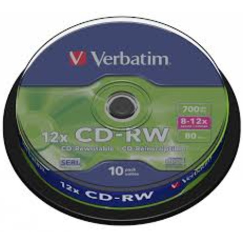 Verbatim Диск CD-RW 700Mb 10x Cake Box (10шт) (43480) - фото 1 - id-p113281068