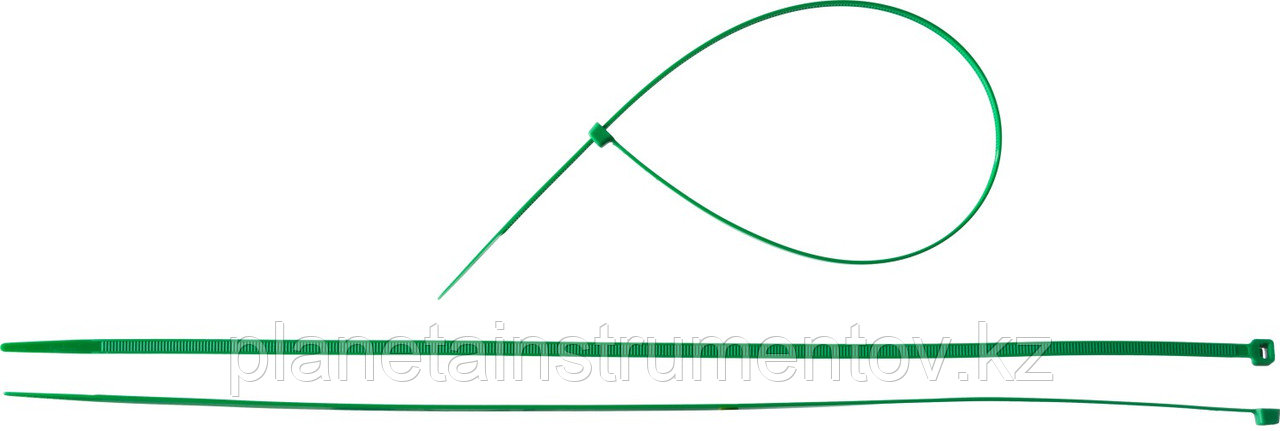 ЗУБР КС-З1 4.8 х 400 мм, нейлон РА66, кабельные стяжки зеленые, 100 шт, Профессионал (309060-48-400)