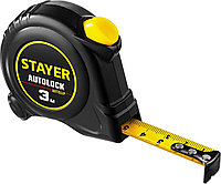 STAYER AutoLock 3м х 16мм, Автостоппен жүретін рулетка (2-34126-03-16)