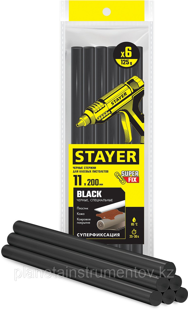 STAYER Black чёрные 11х200 мм, 6 шт, Клеевые стержни (2-06821-D-S06) - фото 4 - id-p113292453