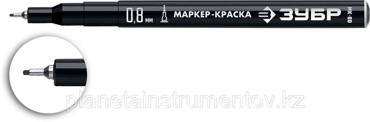 ЗУБР МК-80 0.8 мм, черный, экстратонкий маркер-краска, ПРОФЕССИОНАЛ (06324-2) - фото 1 - id-p113294165