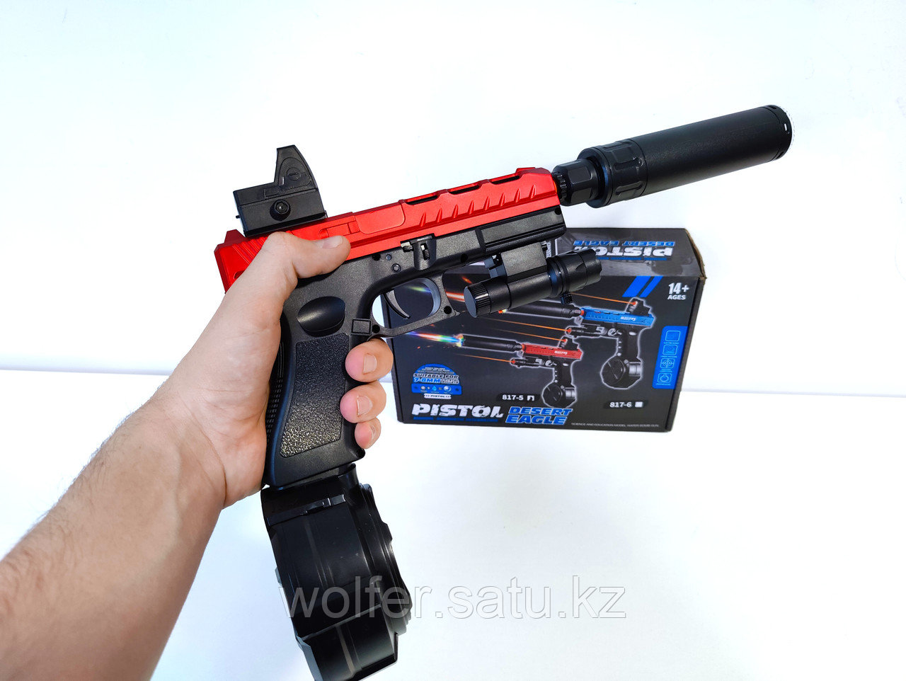 Пистолет Глок GLE-817 Орбиз +Лазер +2 магазина +трассерная насадка - фото 4 - id-p113295739