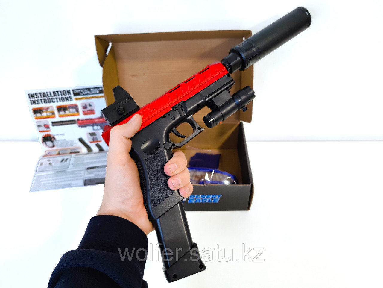 Пистолет Глок GLE-817 Орбиз +Лазер +2 магазина +трассерная насадка - фото 5 - id-p113295739