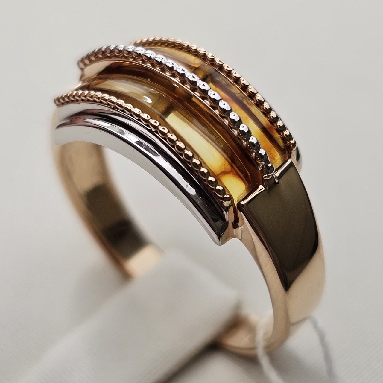 Золотое кольцо Янтарь к/з 4,03г. 585 проба, 17,5 размер - фото 6 - id-p113297039