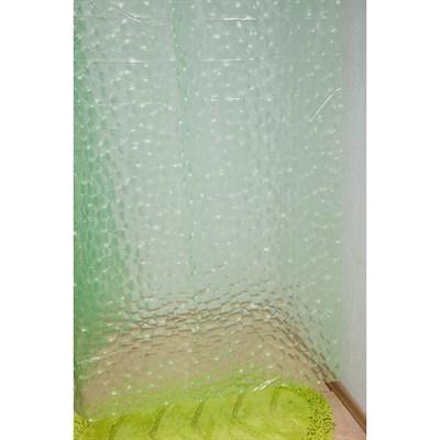 Штора для ванной АКВАЛИНИЯ (ромбы зеленые) 1,8*1,8 3D-140  4680018348354