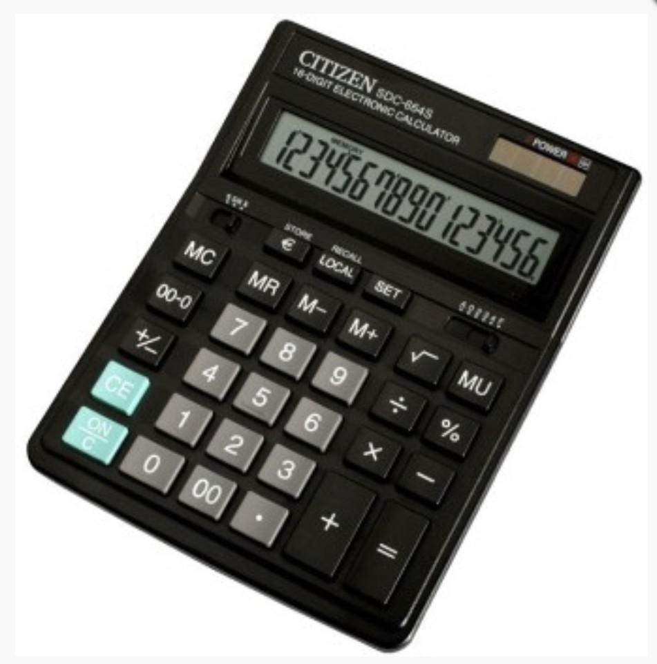 Калькулятор 16 разрядов, 15.3x19.9см, черный Citizen - фото 1 - id-p63801307