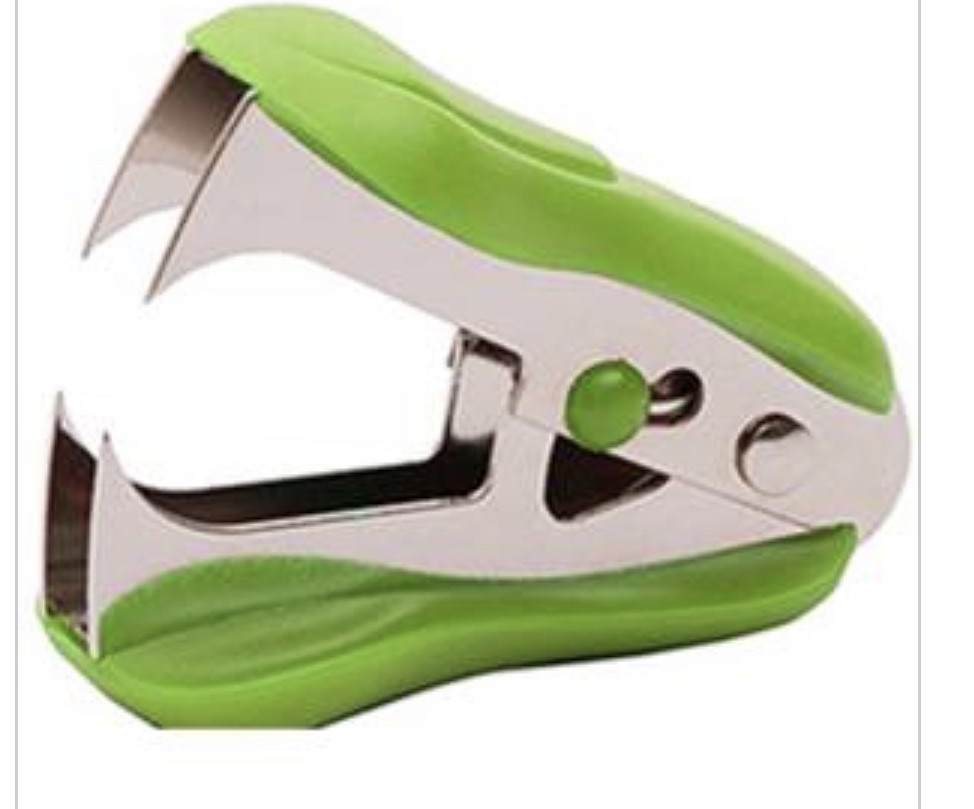 Антистеплер 24/6, цвет - светло-зеленый с фиксатором  LAMARK