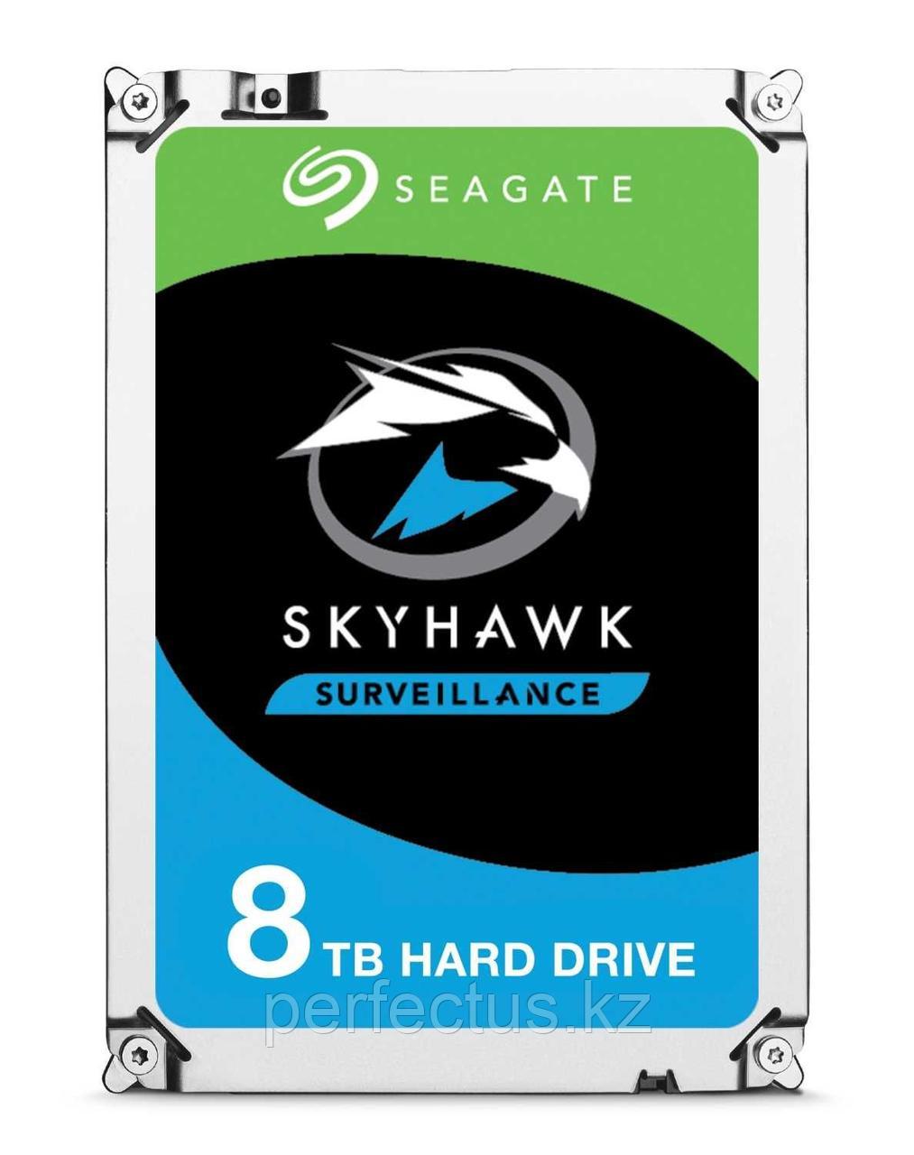 Жесткий диск Seagate SkyHawk ST8000VX004, 8TB, 3.5", 7200 RPM, SATA-III, 512e, 256MB, for NVR/DVR, для систем - фото 1 - id-p113300345