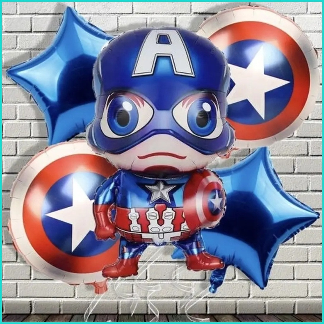 Набор фольгированных воздушных шаров "Капитан Америка. MARVEL" (5 шт.)