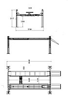 Подъемник четырехстоечный KraftWell KRW8FPL (г/п 8000 кг, гладкие платформы, с траверсой)