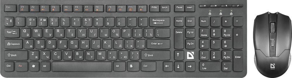 Комплект беспроводной клавиатура+мышь Defender Columbia C-775 RU,черный,мультимедиа - фото 1 - id-p113300840