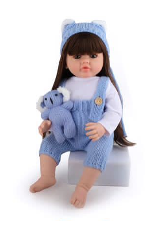 Кукла Реборн разговаривает в голубом комбинезоне - фото 1 - id-p113301528