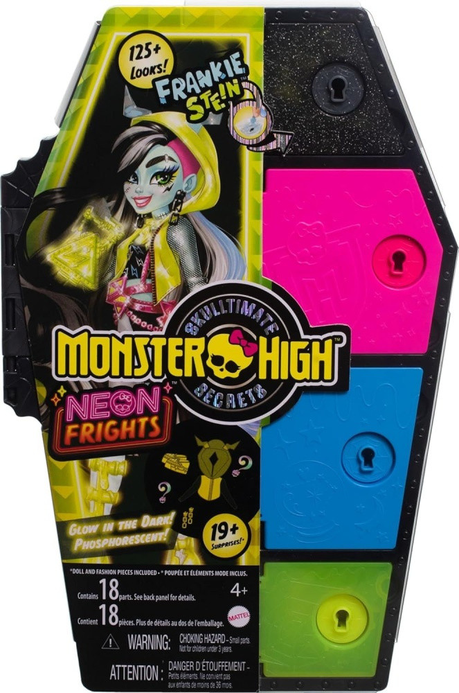 Кукла Monster High Frankie Stein Doll Neon Frights, 29 см аксессуары в комплекте