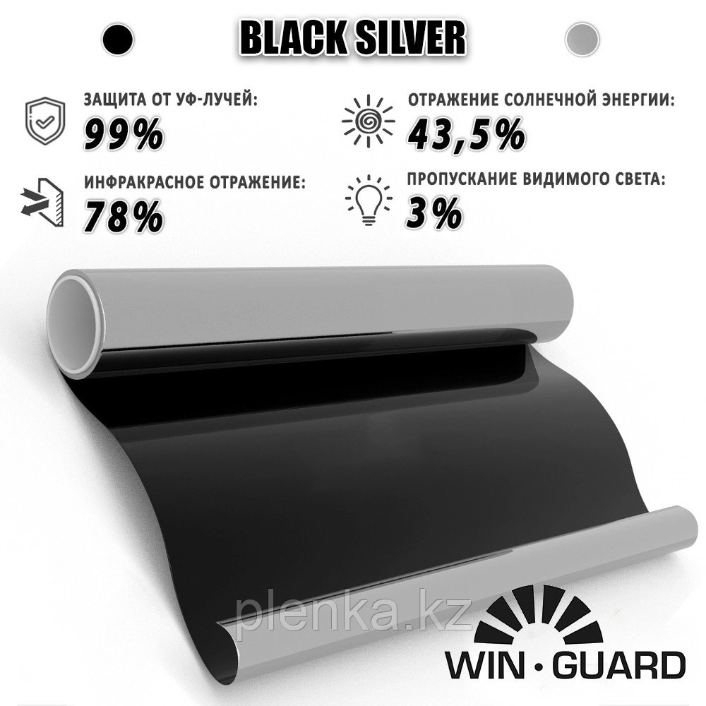 Пленка односторонней видимости Winguard black silver, цена за 1 кв.м.