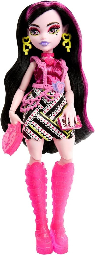 Кукла Monster High Draculaura Doll Neon Frights, 29 см аксессуары в комплекте