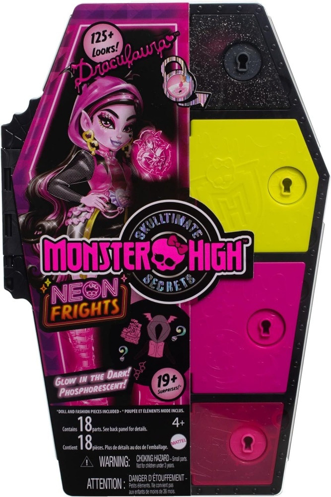 Кукла Monster High Draculaura Doll Neon Frights, 29 см аксессуары в комплекте