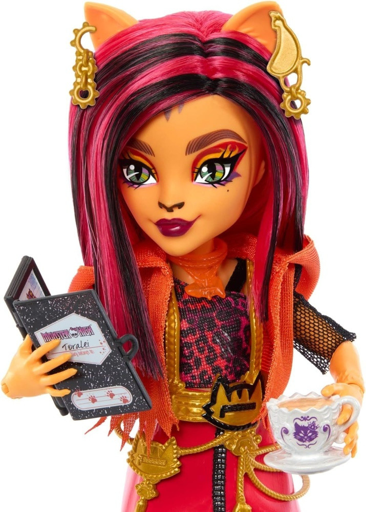 Кукла Monster High Toralei Stripe Doll Neon Frights, 29 см аксессуары в комплекте