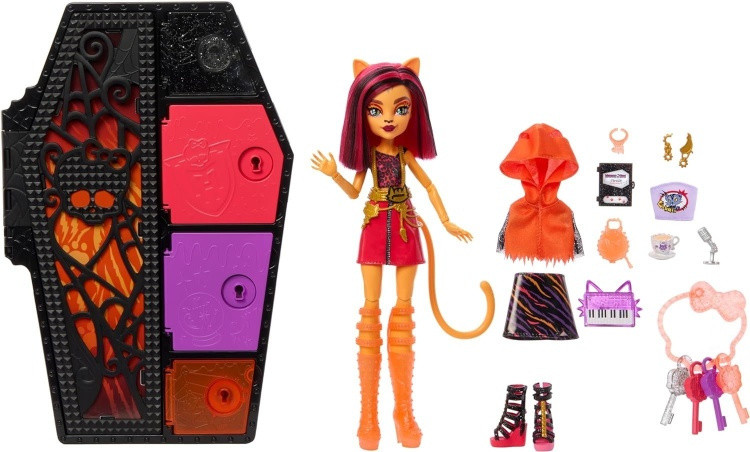 Monster High Toralei Stripe Doll Neon Frights қуыршағы, 29 см аксессуарлар кіреді - фото 1 - id-p113301629
