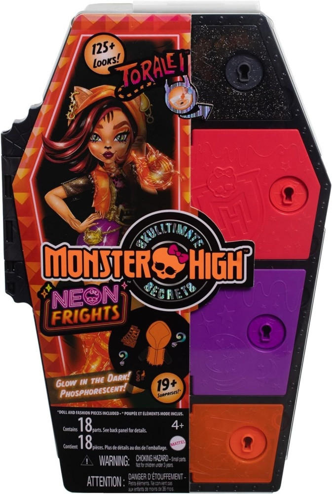 Кукла Monster High Toralei Stripe Doll Neon Frights, 29 см аксессуары в комплекте