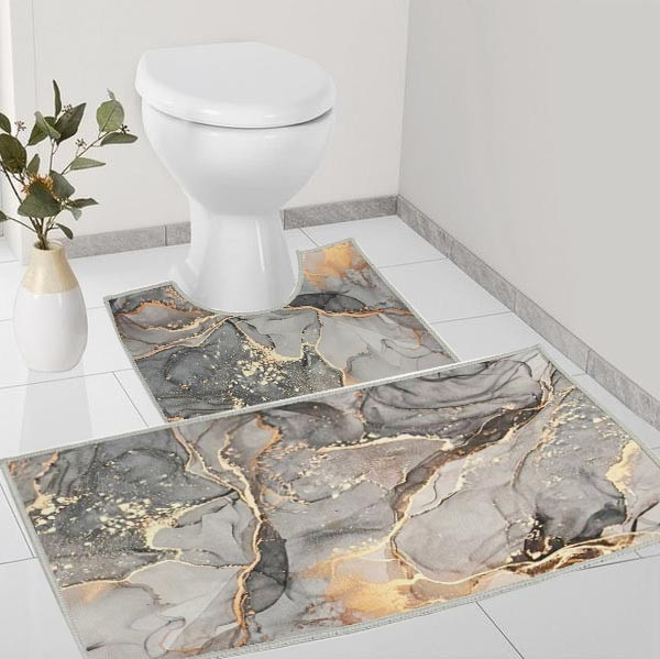 Коврик для ванной двойка 80х50 см и 50х40 см серый