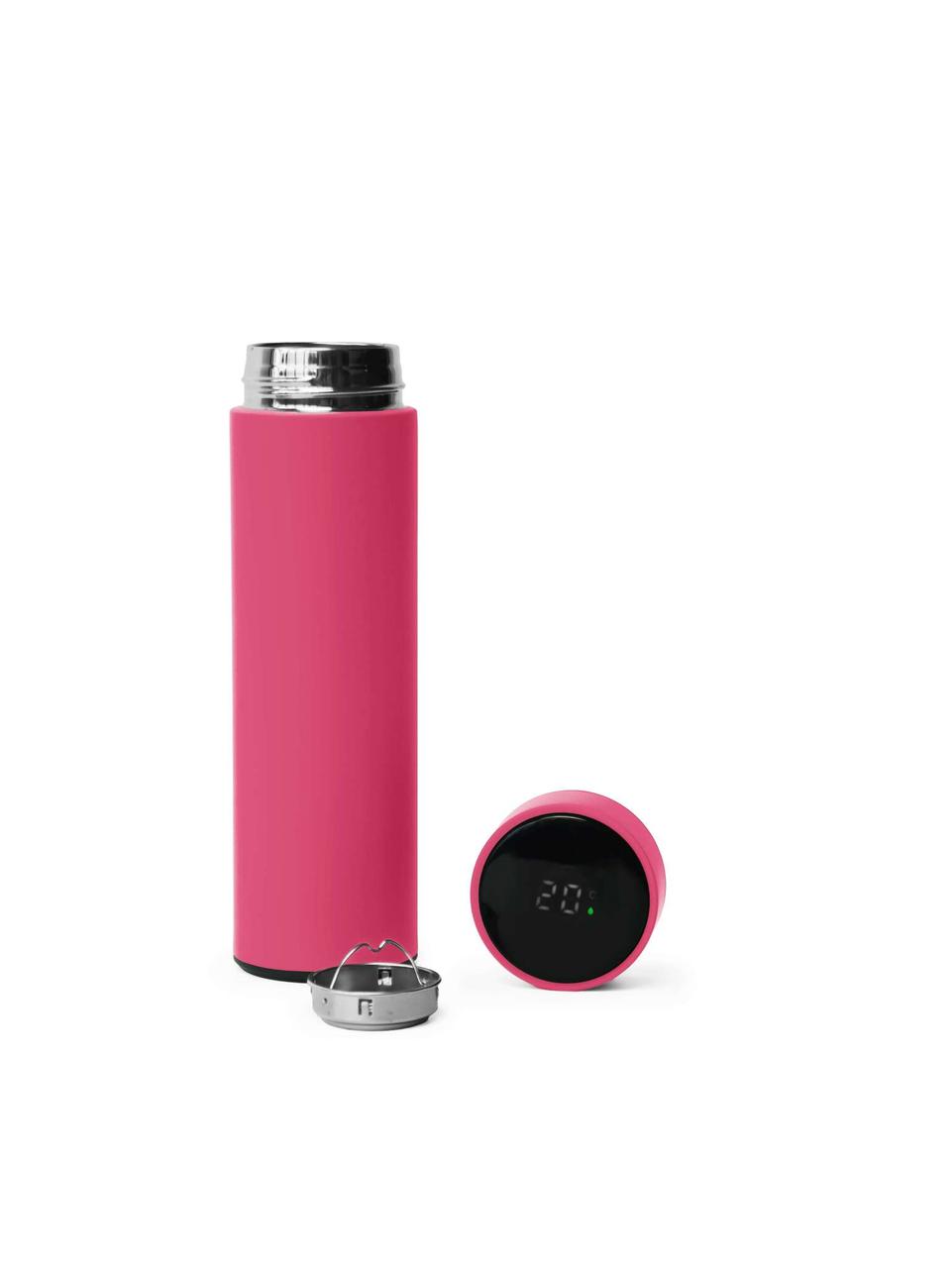 Термос soft-touch MARK LED, розовый - фото 5 - id-p101561004