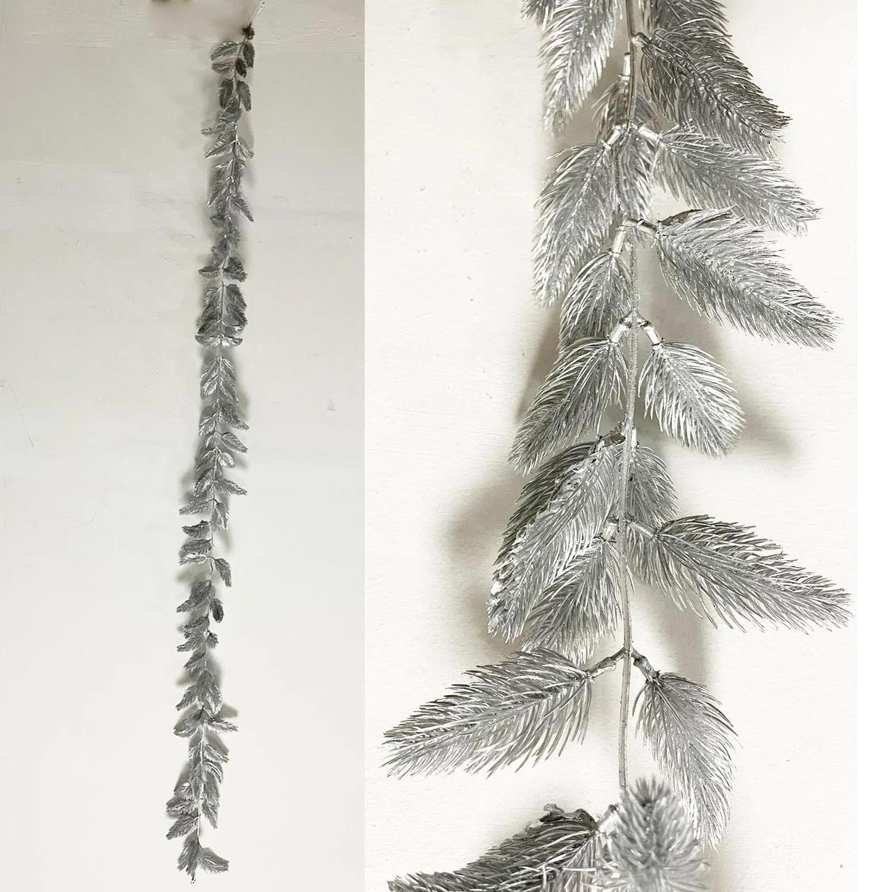 Еловая гирлянда 190 см серебряная