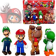 815588 Super Mario фигурки Супермарио 4шт (персонаж мультика/игры) 31х42см, фото 4