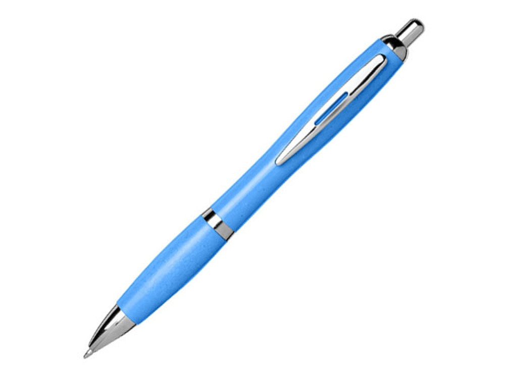 Шариковая ручка Nash из пшеничной соломы с хромированным наконечником, cиний - фото 1 - id-p113309555