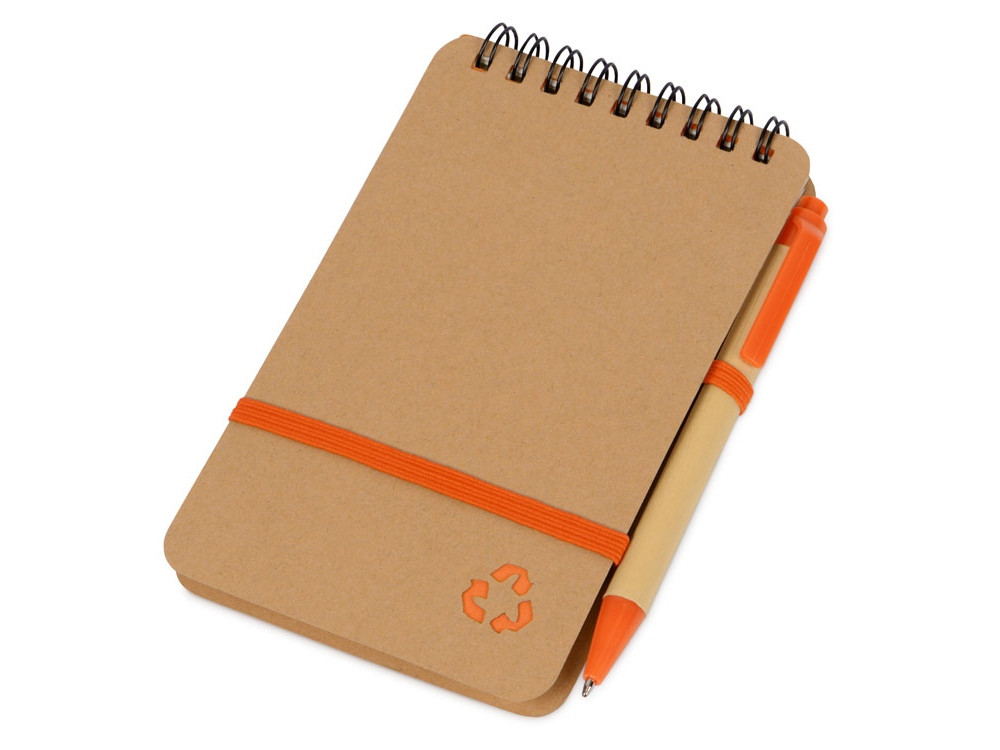 Набор канцелярский с блокнотом и ручкой Masai, оранжевый - фото 1 - id-p113309591