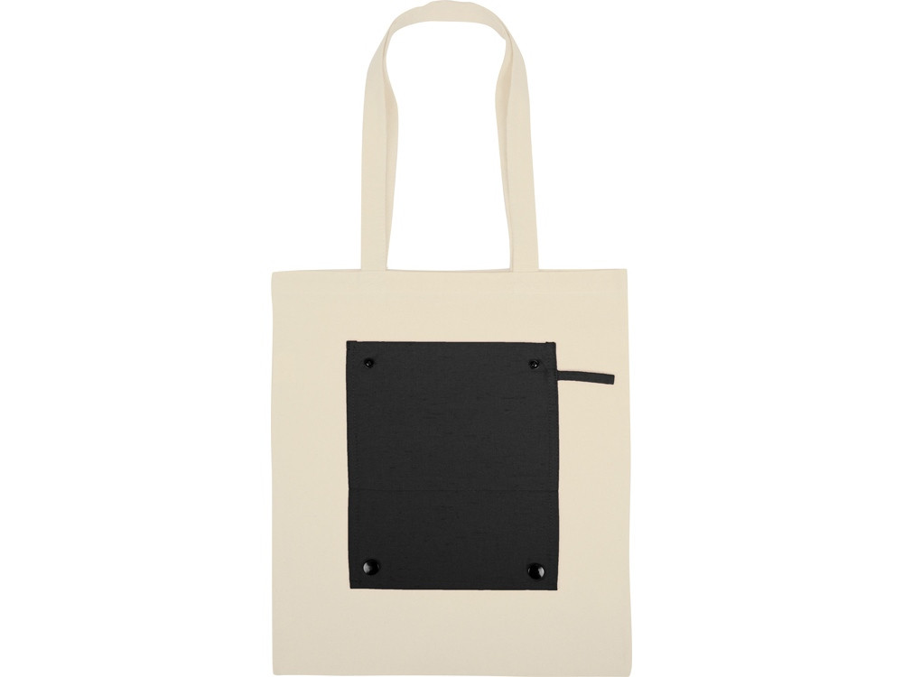 Складная хлопковая сумка для шопинга Gross с карманом, черный - фото 10 - id-p113309934