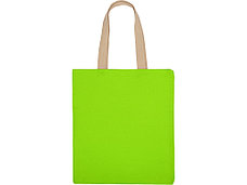 Сумка для шопинга Steady из хлопка с парусиновыми ручками, 260 г/м2, зеленое яблоко, фото 4