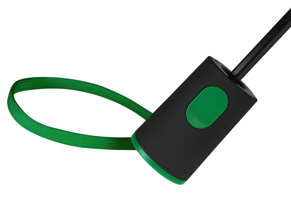 Зонт-полуавтомат складной Motley с цветными спицами, черный/зеленый - фото 6 - id-p113310117