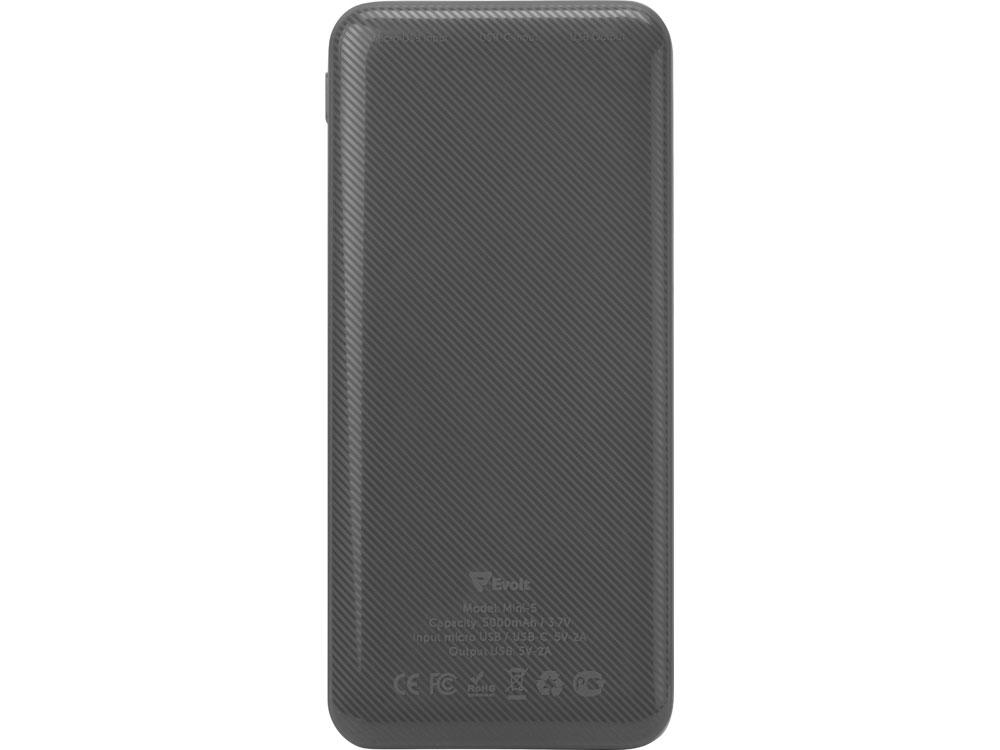 Внешний аккумулятор Evolt Mini-5, 5000 mAh, серый - фото 5 - id-p113310157