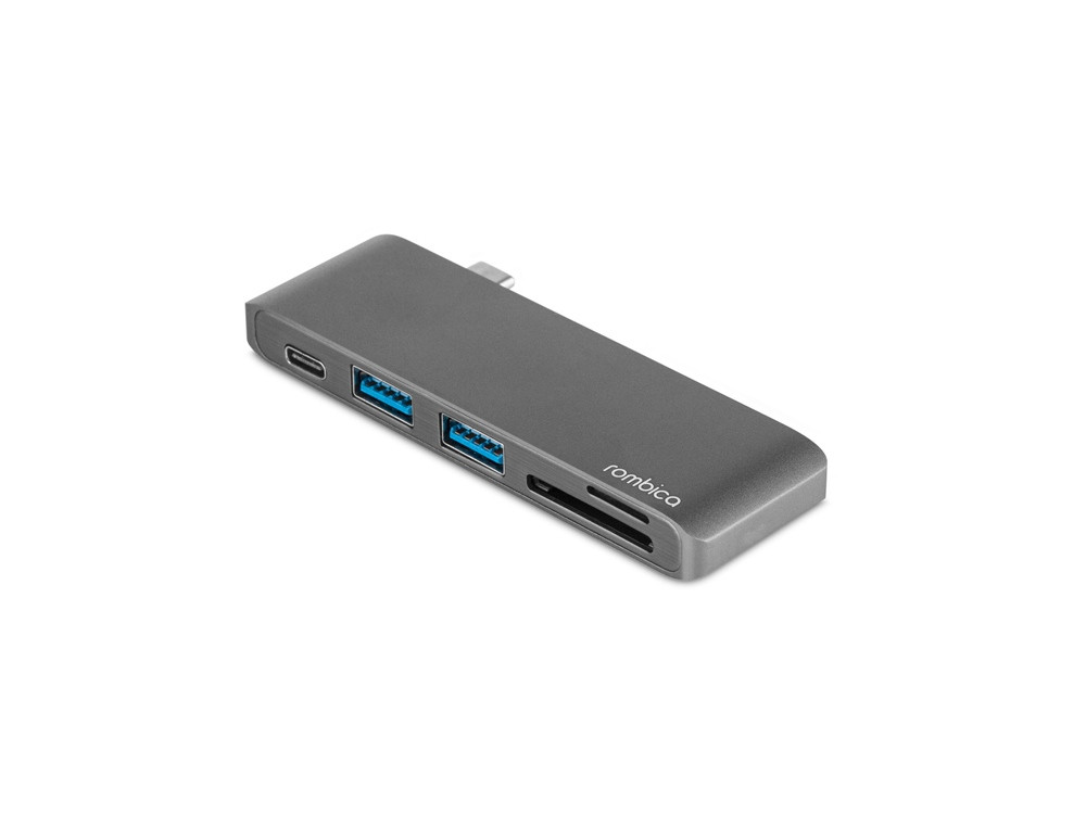 Сетевой USB адаптер/концентратор 5 в 1 Rombica Type-C M2, серый - фото 1 - id-p113310312