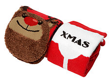 Набор носков с рождественской символикой в мешке женские, 2 пары, красный, фото 2
