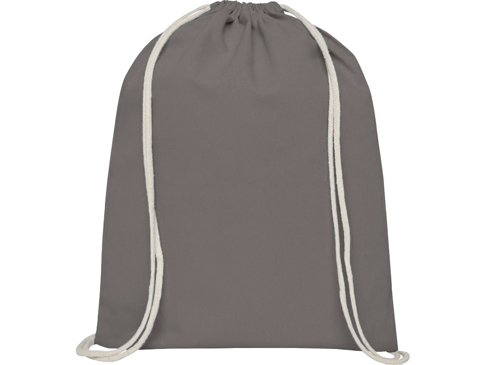 Рюкзак со шнурком Oregon хлопка плотностью 140 г/м2, серый - фото 2 - id-p113310336